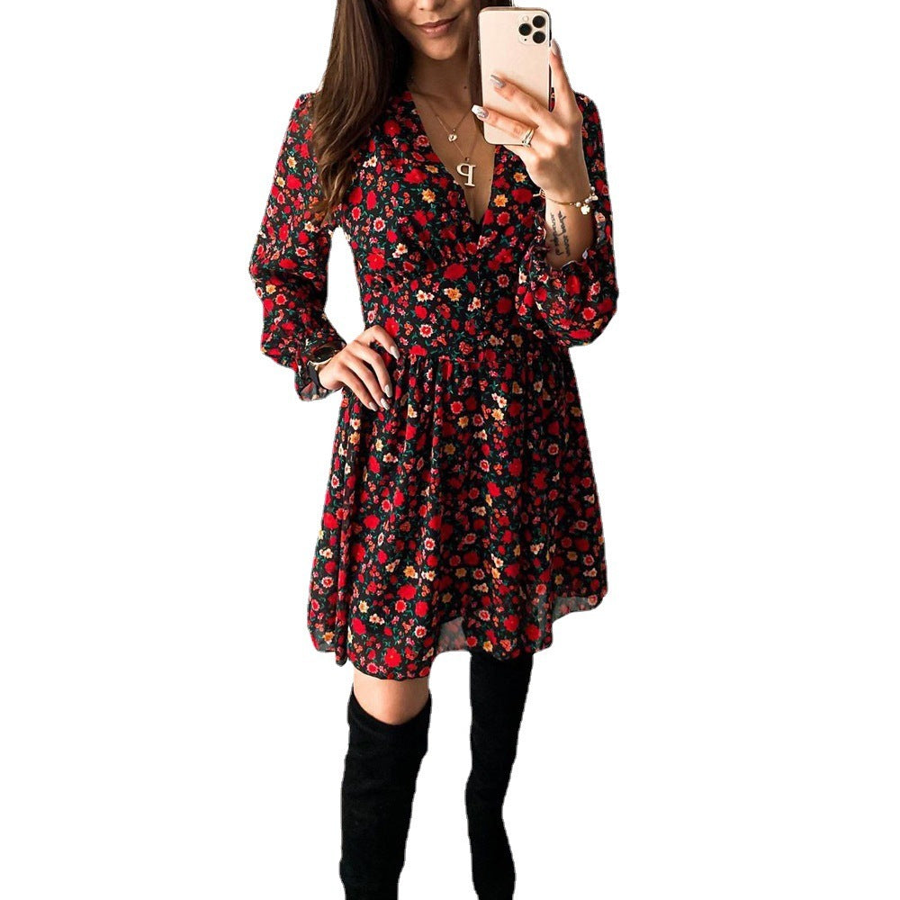 Lena™ | Robe Fleurie Rouge Passion
