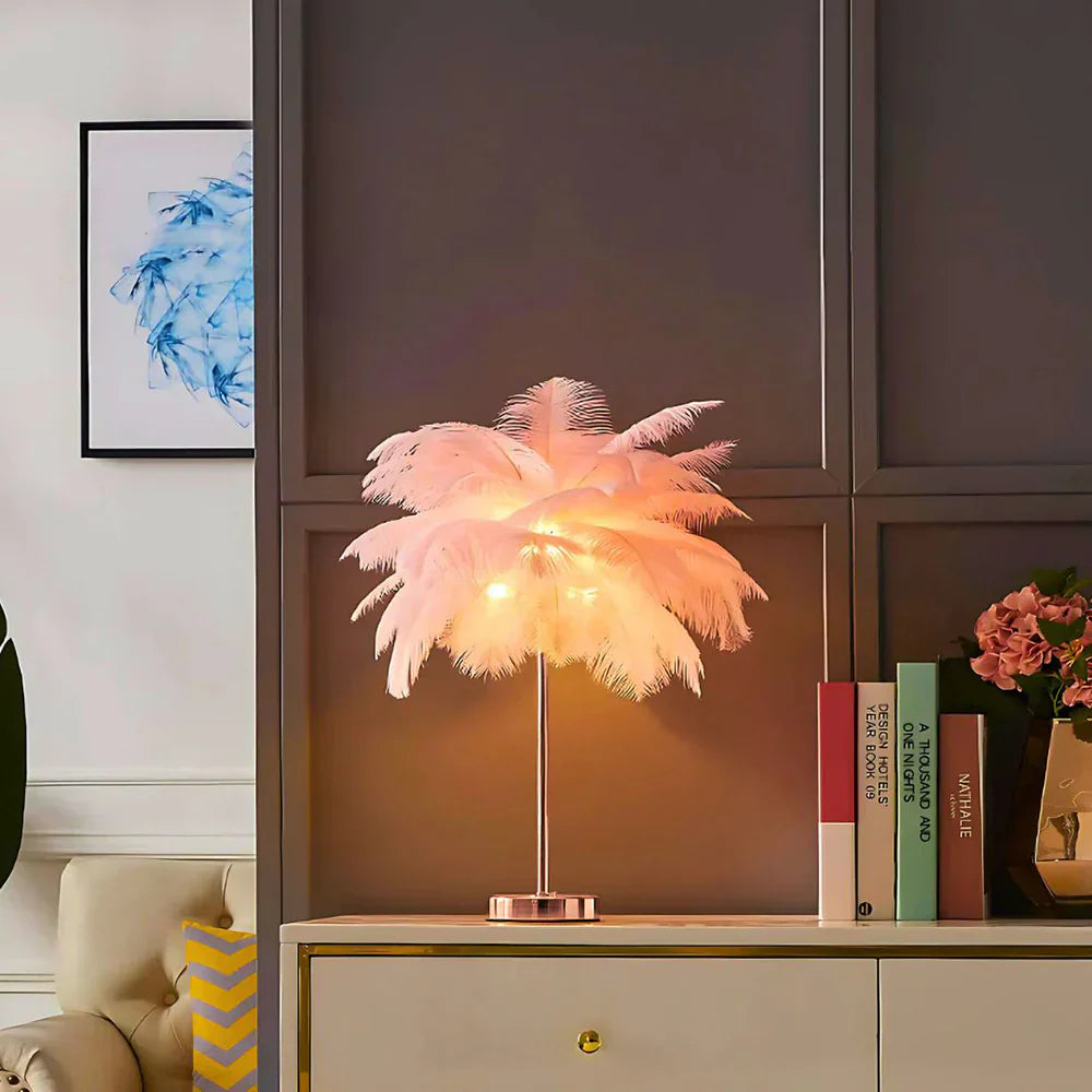 Aurora Feather Lamp – Elegante Zachte Gloed Verlichting voor Huis & Decoratie