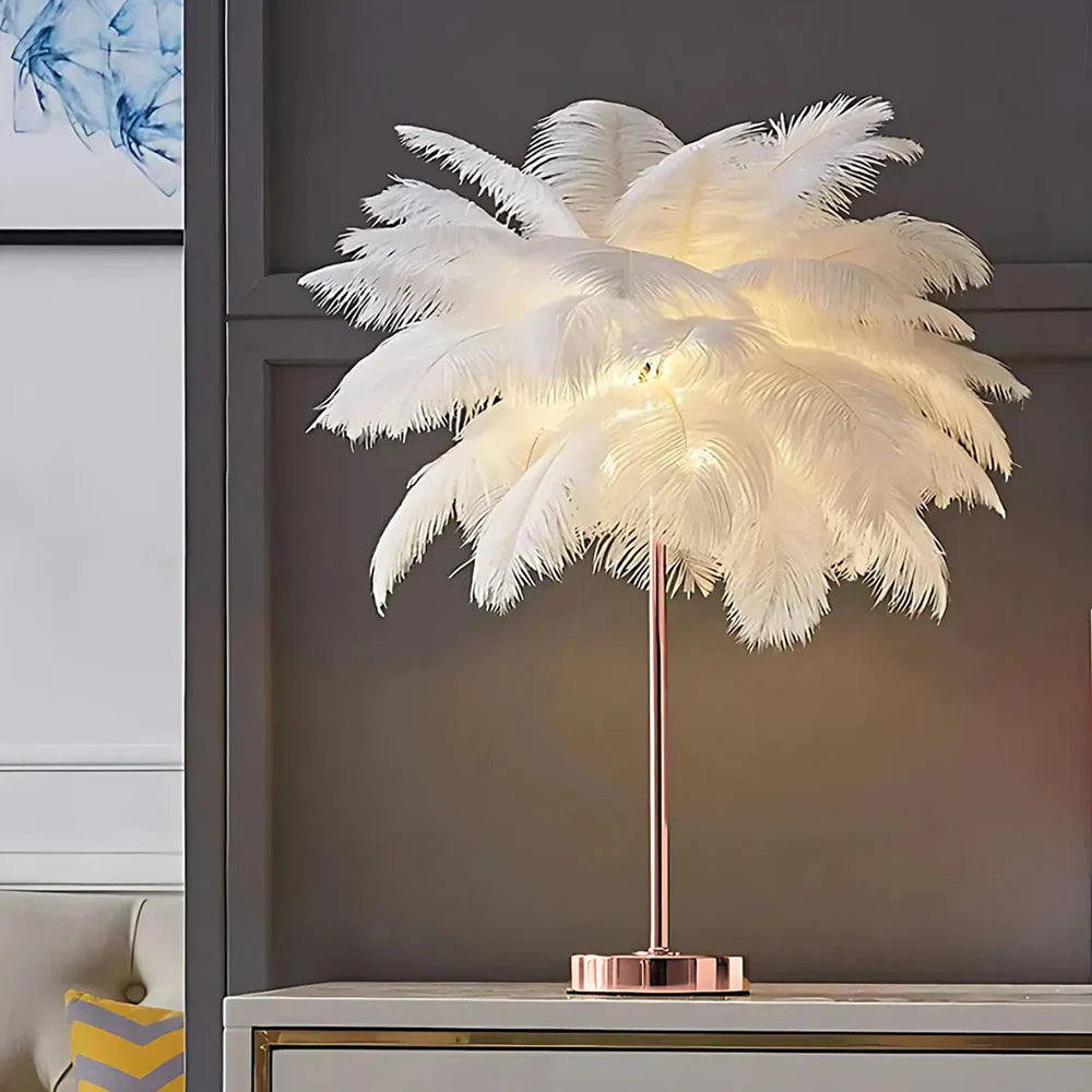 Aurora Feather Lamp – Elegante Zachte Gloed Verlichting voor Huis & Decoratie