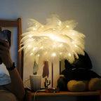 Aurora Feather Lamp – Elegante Zachte Gloed Verlichting voor Huis & Decoratie