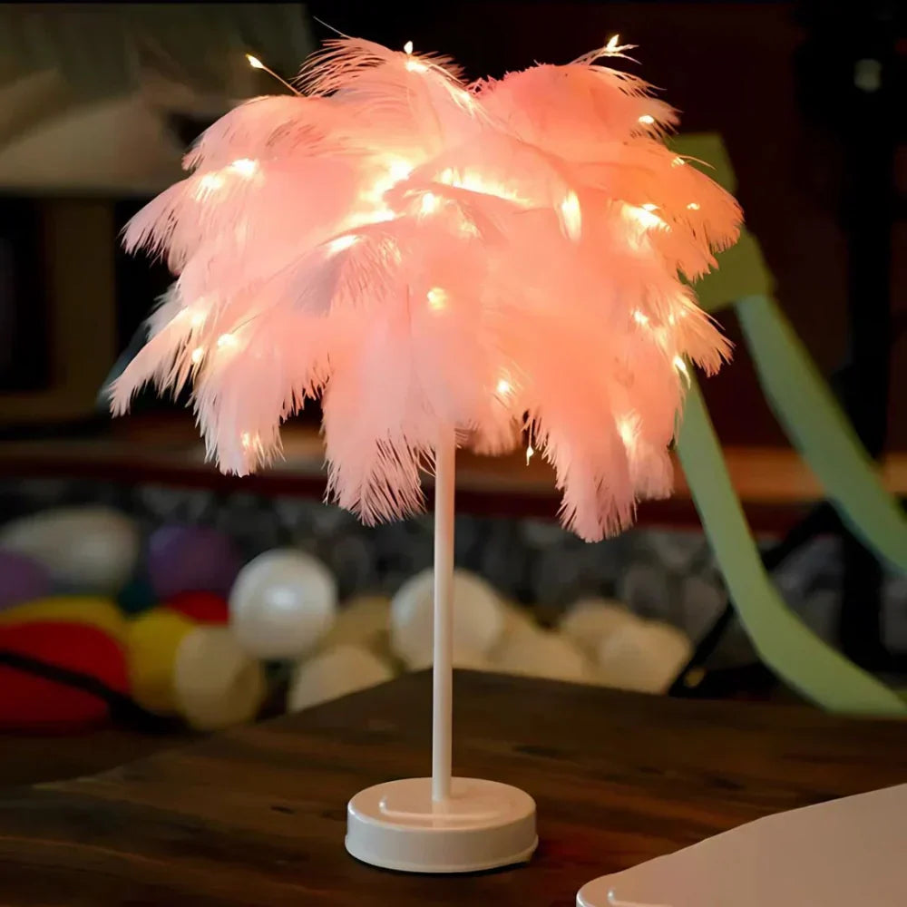 Aurora Feather Lamp – Elegante Zachte Gloed Verlichting voor Huis & Decoratie