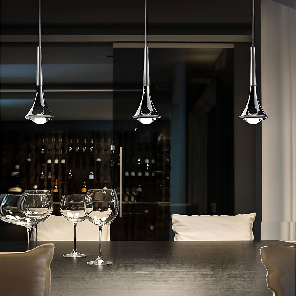 1-Licht Wasser Tropfen Metall LED Nordic Treppen Pendelleuchte