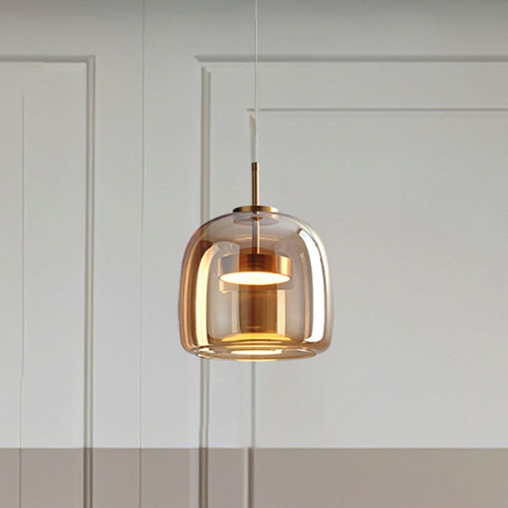 Hailie Retro LED függőlámpa Arany Borostyán Fém Üveg Hálószobai lámpa