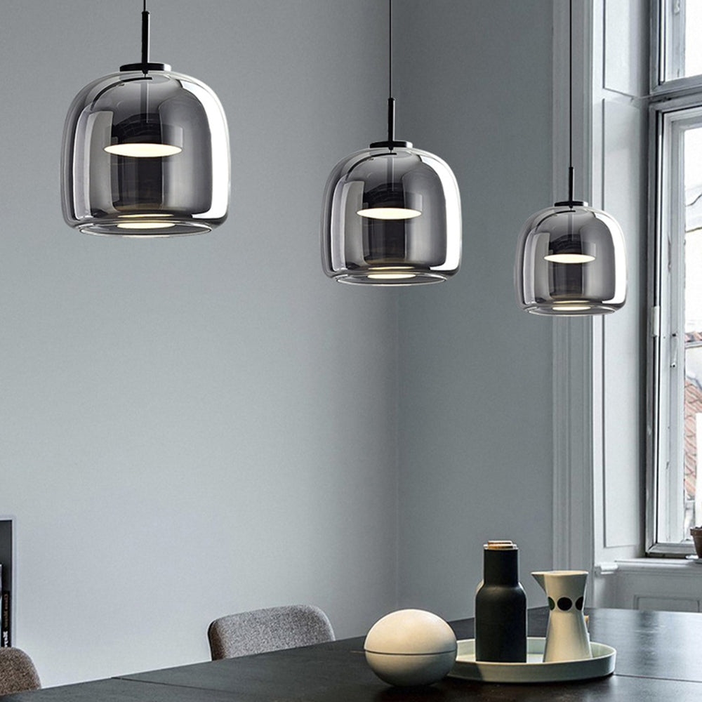 Hailie Retro LED függőlámpa Arany Borostyán Fém Üveg Hálószobai lámpa