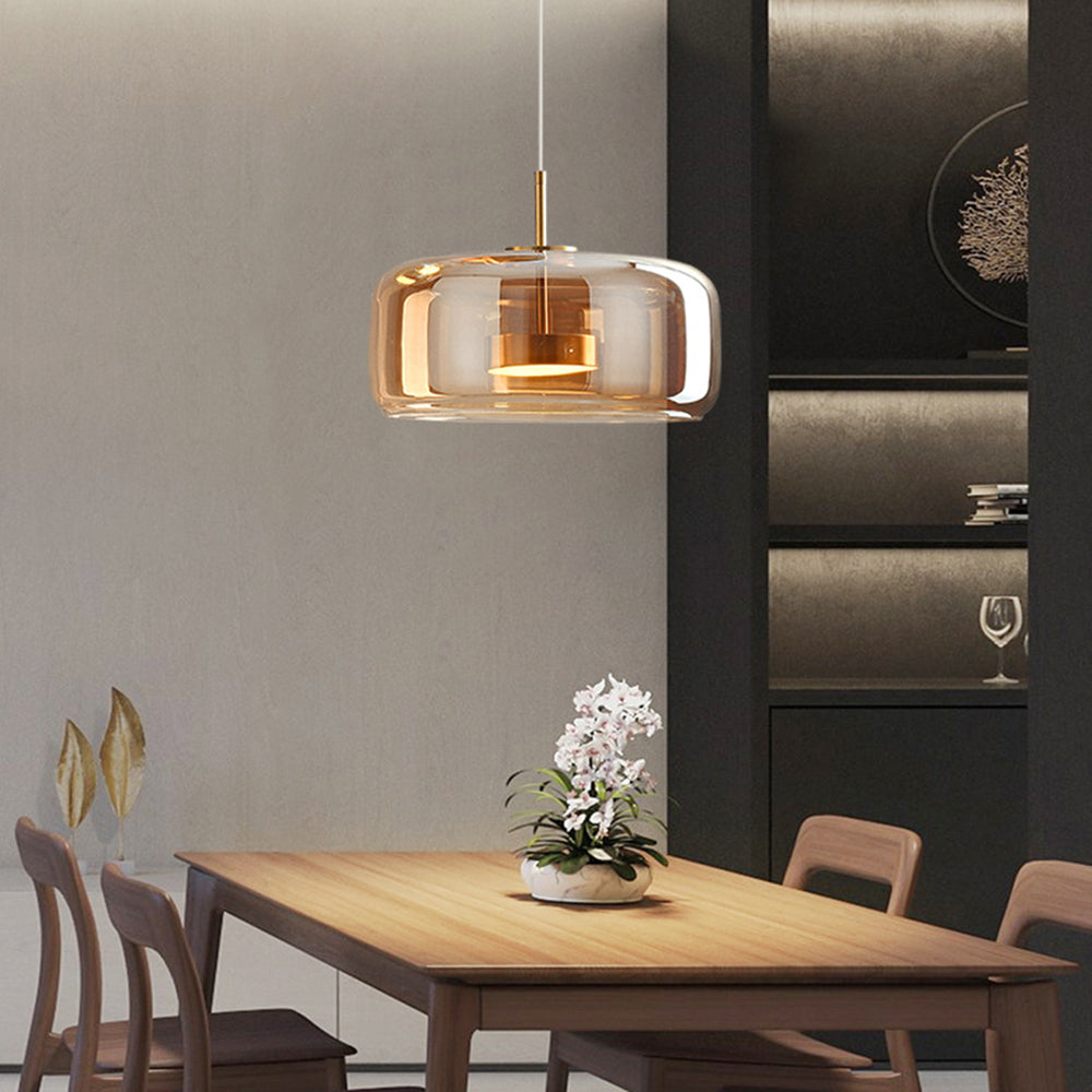 Hailie Retro LED függőlámpa Arany Borostyán Fém Üveg Hálószobai lámpa