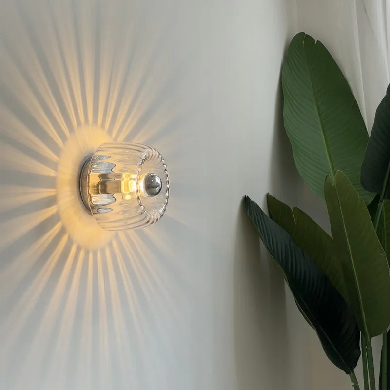 Nordic retro üveg fali lámpa – elegáns fali lámpa hálószobába és folyosóra – beltéri fali lámpák meleg fénnyel