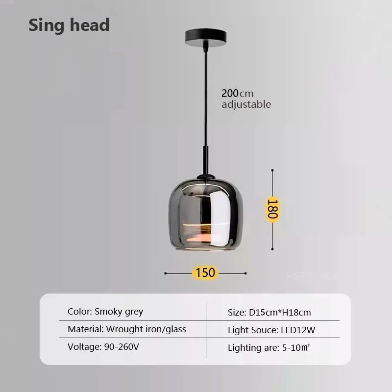 Nordic üveg LED függeszték – modern luxus csillár